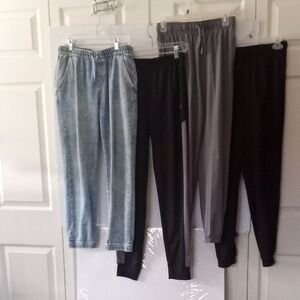 Boys Athletic Jogger Pants and Jean Bundle - Size XL (14/16) -Blue/Black/Gray